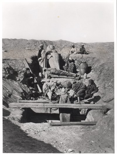 An excavation in Saqqara, from a book by Auguste Mariette published in 1893 by French Photographer